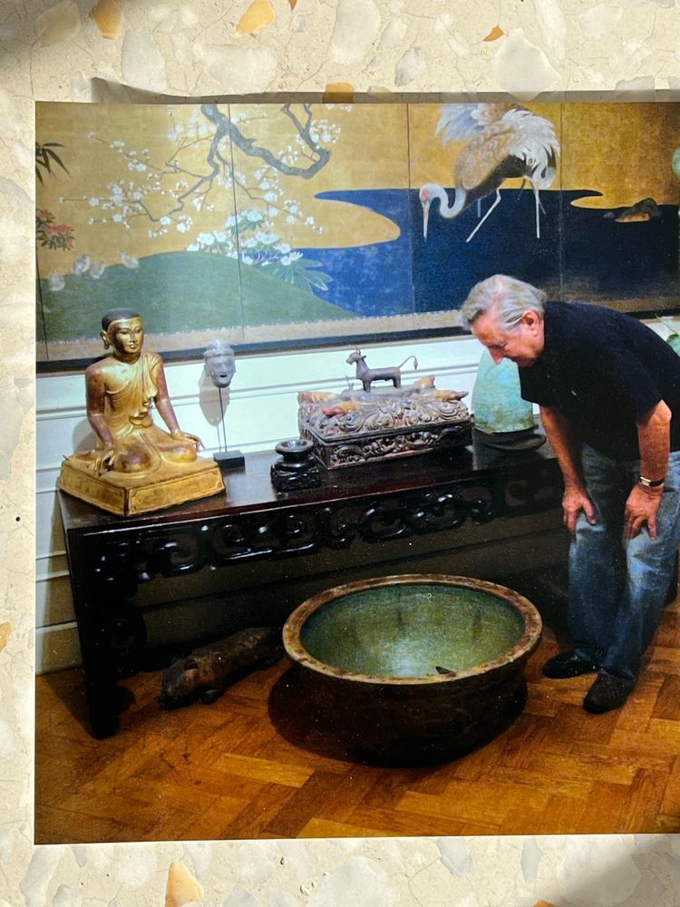 Burmese adoring monk in gilt bronze