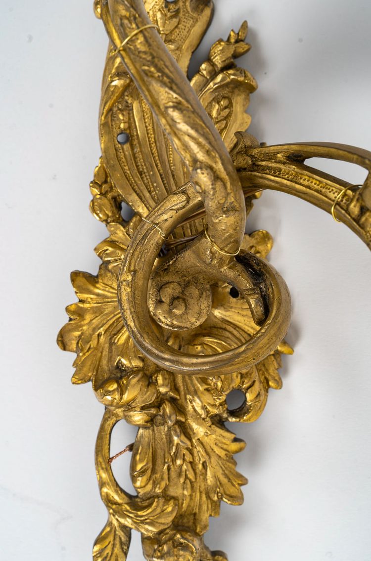 Paire d'Appliques Asymétriques en Bronze Doré, Époque Régence (1715-1723)