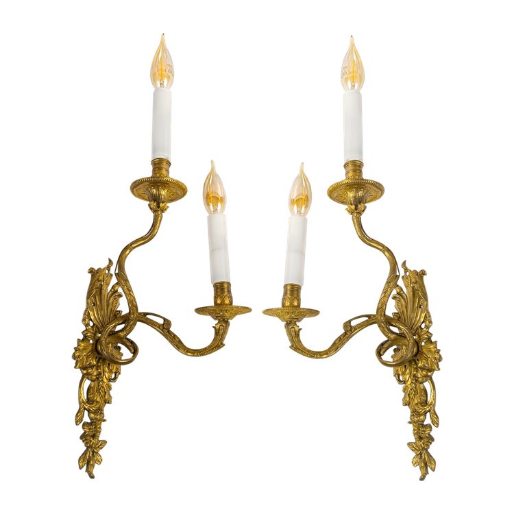 Paire d'Appliques Asymétriques en Bronze Doré, Époque Régence (1715-1723)