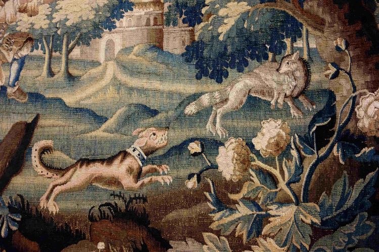 Large Aubusson tapestry "The Fox Hunt", early 18th century