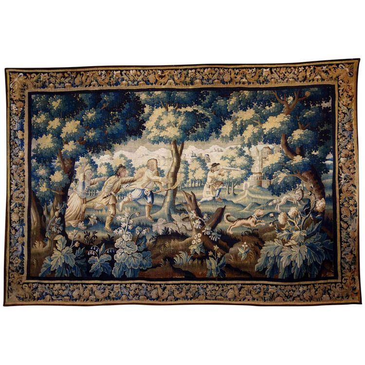 Large Aubusson tapestry "The Fox Hunt", early 18th century