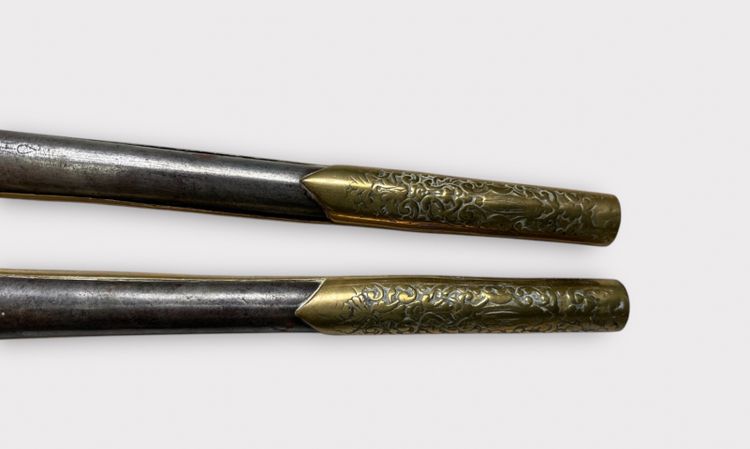 Paar "Kubur" Pistolen - Osmanische Balkan Türkische Kaiserreich Bronze Ziseliert 1830" Feuersteinpistole