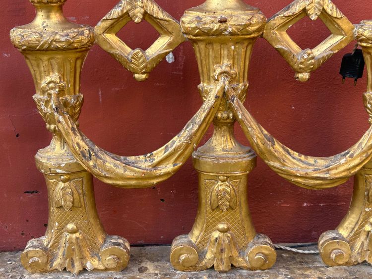 Pair Of Gilded Wooden Three-Light Sconce Picks 18th Century
