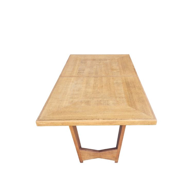 Vintage Golden Oak Dining Table, Guillerme & Chambron