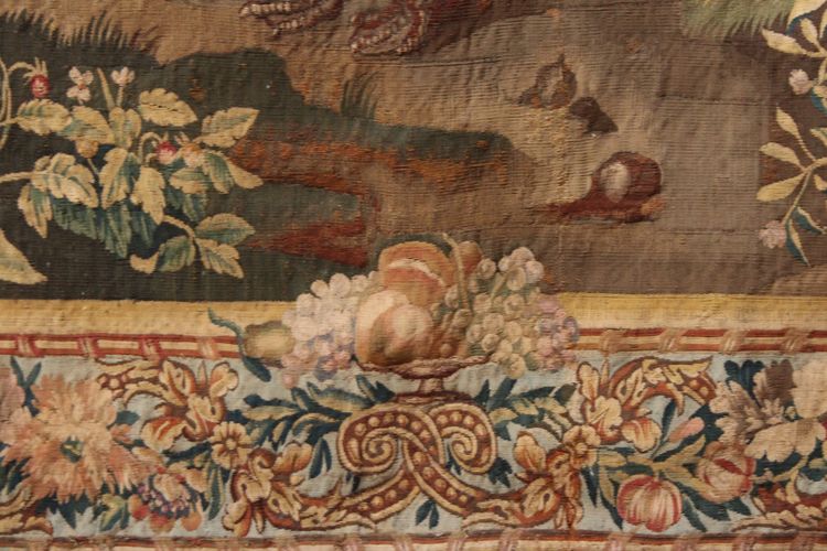 Fine verdure, tapisserie du XVIIIème siècle, atelier flamand