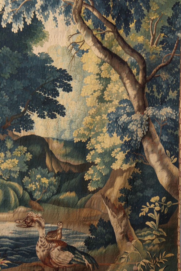 Fine verdure, tapisserie du XVIIIème siècle, atelier flamand