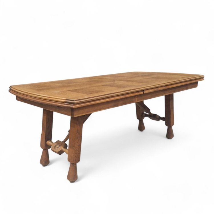 Table de salle à manger brutaliste  XXL en chêne, Guillerme et Chambron