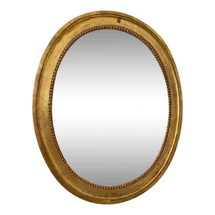 19th century gilded wood mirror - Louis XVI style - 46cm x 54cm