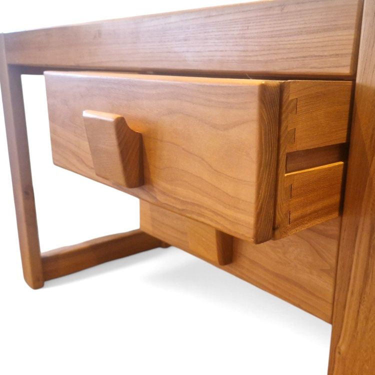 Vintage Schreibtisch aus massivem Ulmenholz, Dlg Maison Regain