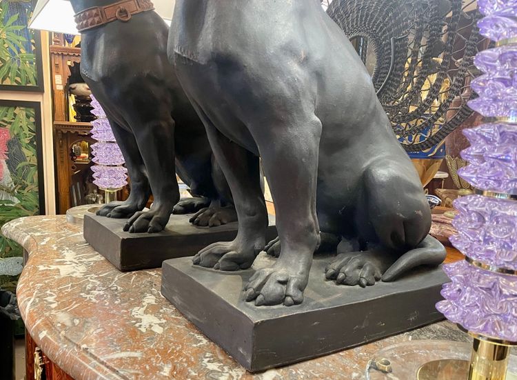 Paar Hunde aus Terrakotta, Italien, 19. Jahrhundert