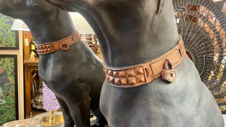 Paar Hunde aus Terrakotta, Italien, 19. Jahrhundert