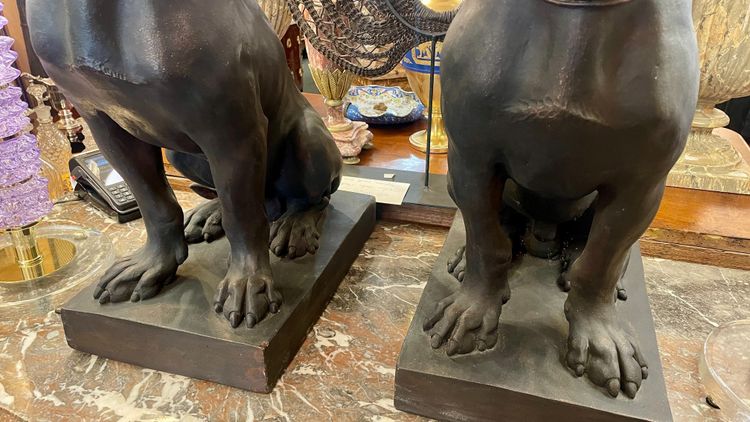 Paar Hunde aus Terrakotta, Italien, 19. Jahrhundert