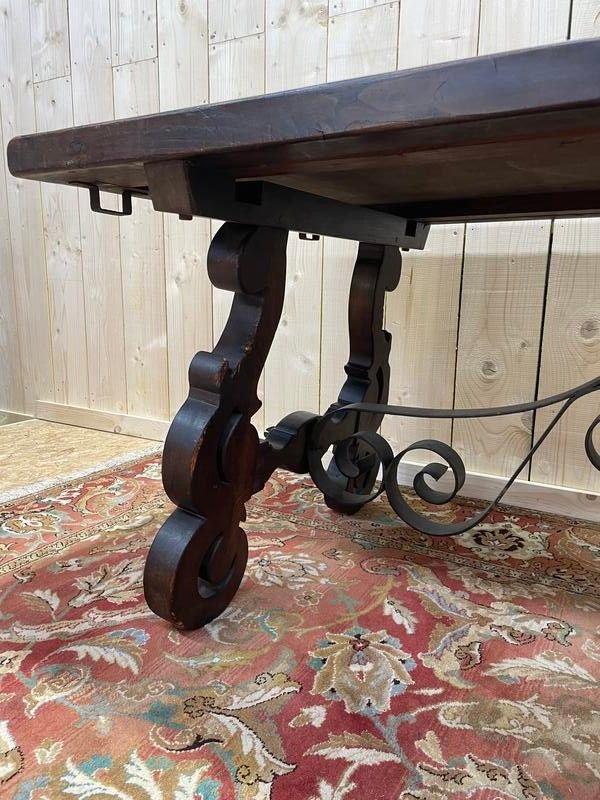 Spanish table in solid oak tray