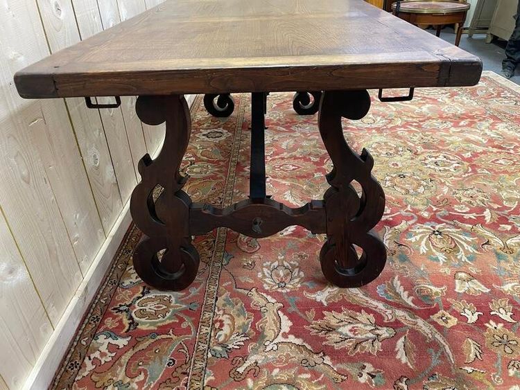 Spanish table in solid oak tray