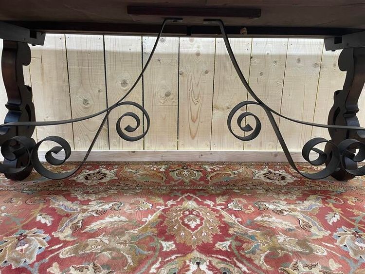 Spanish table in solid oak tray