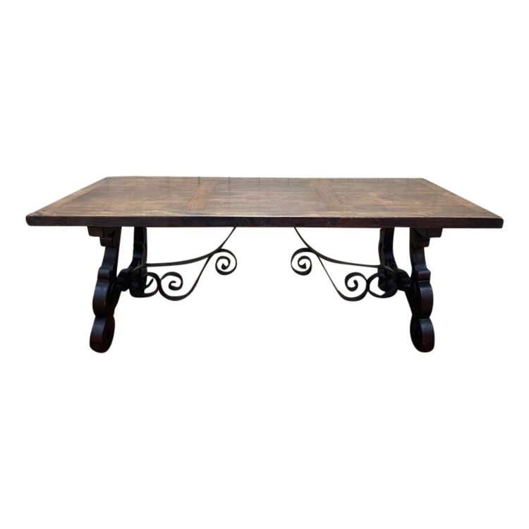 Spanish table in solid oak tray