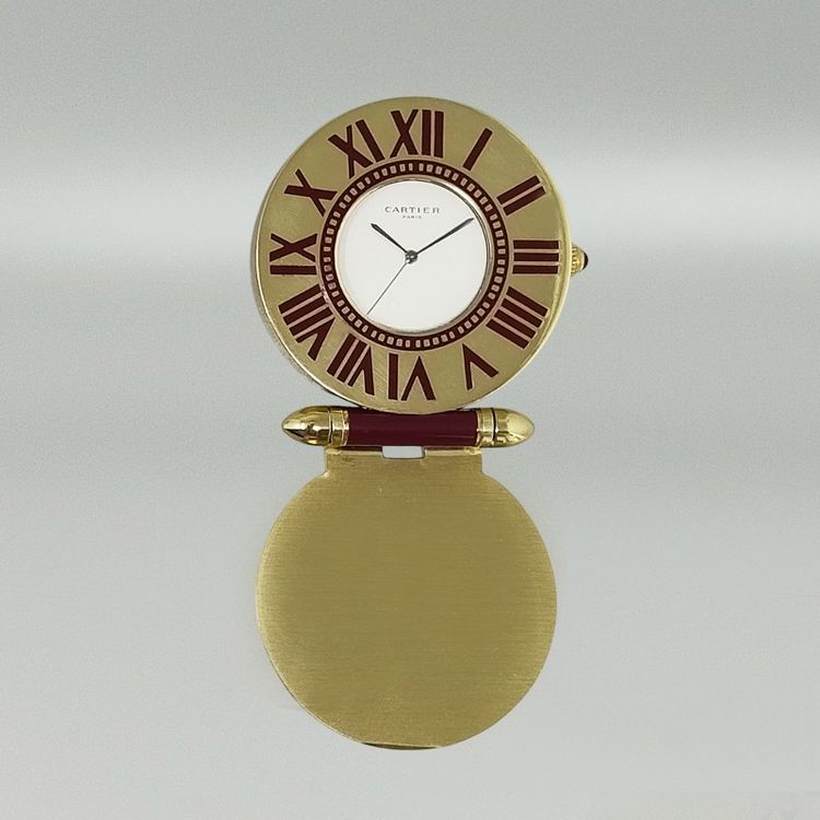 1990er Jahre Wunderschöne Cartier Wecker Pendulette. Hergestellt in Frankreich.