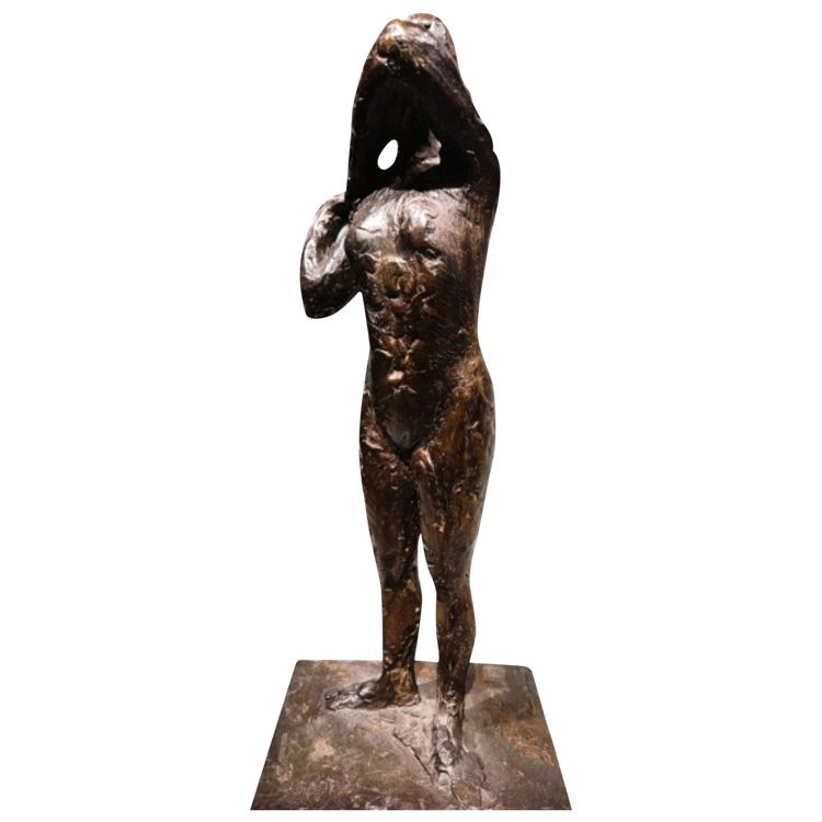 Dancer stapling the epaulette to her bodice - Edgar Degas, Valsuani cast, 1998
