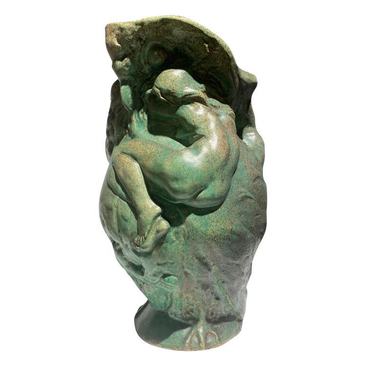 P-A. Dalpayrat & J. Coulon, "La Nuit", Rare Céramique Art Nouveau