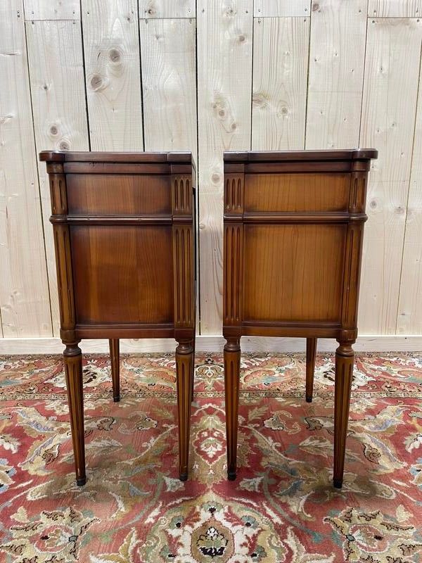 Pair of bedside tables in cherry louis XVI style