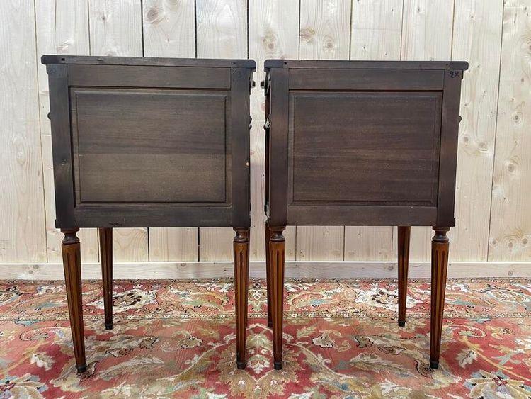 Pair of bedside tables in cherry louis XVI style