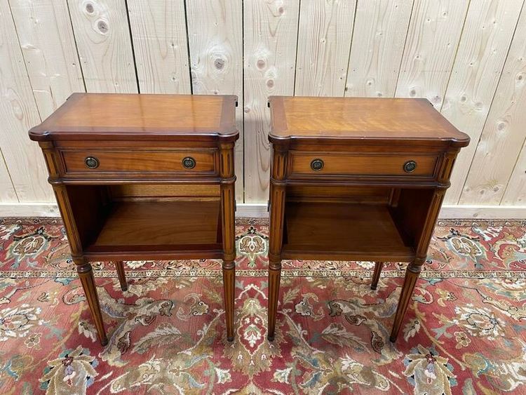 Pair of bedside tables in cherry louis XVI style