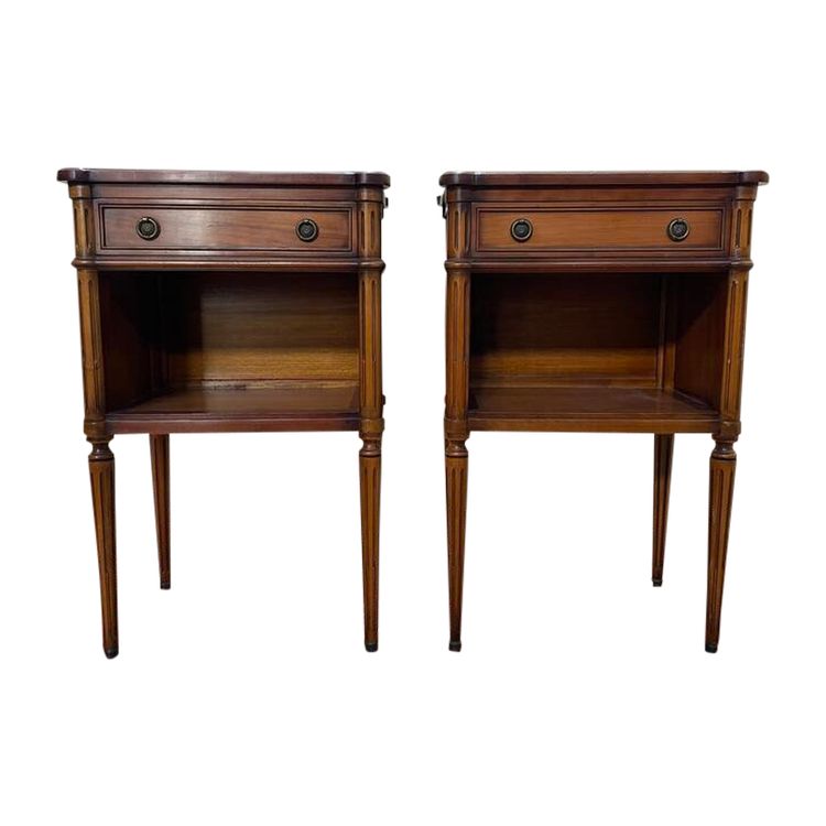 Pair of bedside tables in cherry louis XVI style