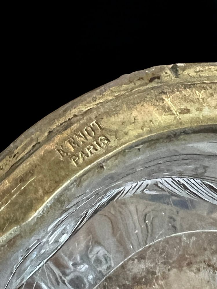 "EDOUARD ENOT" CAMEO-CUT CRYSTAL VASE DECORATED WITH A BRONZE-MOUNTED IRIS