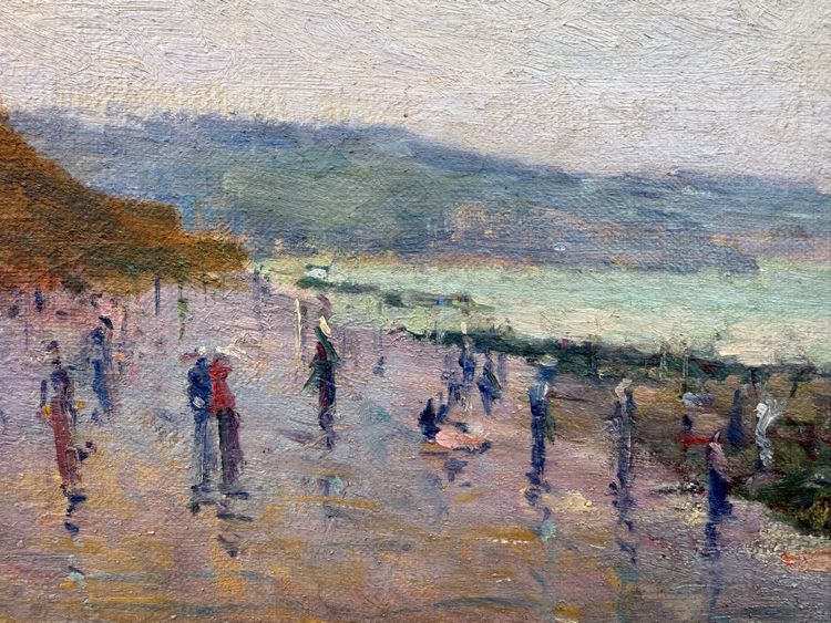 Paysage d’Étretat postimpressionniste XIXème signé Cauchois (1850-1911) , Normandie, côte d’albâtre 