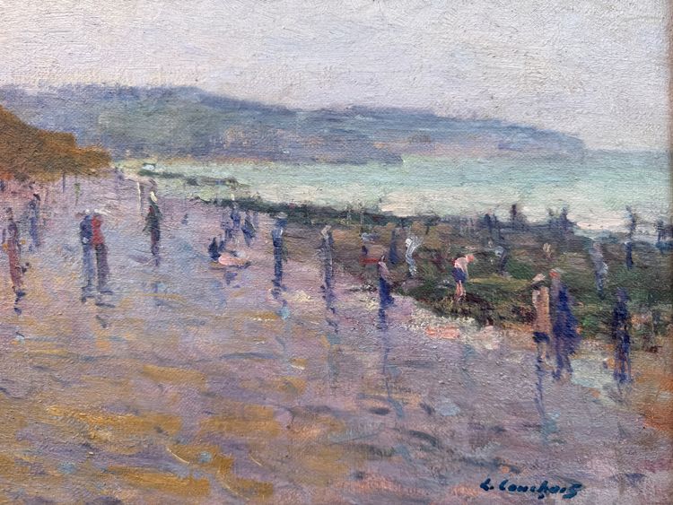 Paysage d’Étretat postimpressionniste XIXème signé Cauchois (1850-1911) , Normandie, côte d’albâtre 