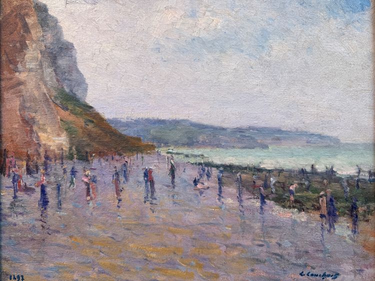 Paysage d’Étretat postimpressionniste XIXème signé Cauchois (1850-1911) , Normandie, côte d’albâtre 