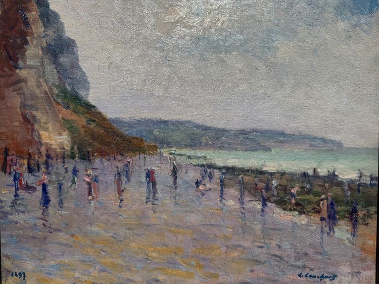 Paysage d’Étretat postimpressionniste XIXème signé Cauchois (1850-1911) , Normandie, côte d’albâtre 