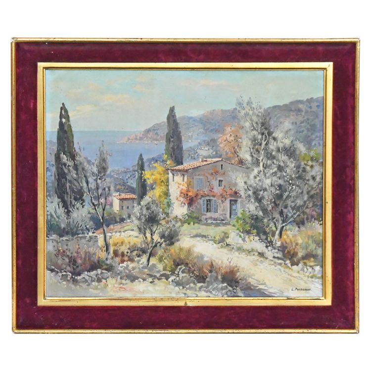 Lucien POTRONAT (1889-1973) "Paesaggio della Costa Azzurra" Olio su tela