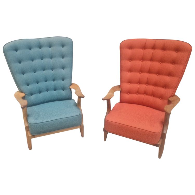 2 Guillerme and Chambron "Grand Repos" armchairs