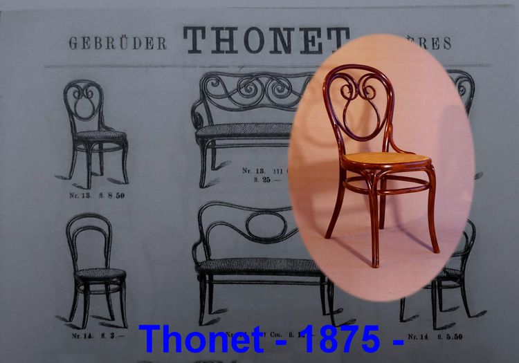 Chause Thonet N°13 bentwood, vers 1875 ,cannée, état original.