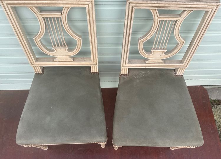 Pair of lyre chairs