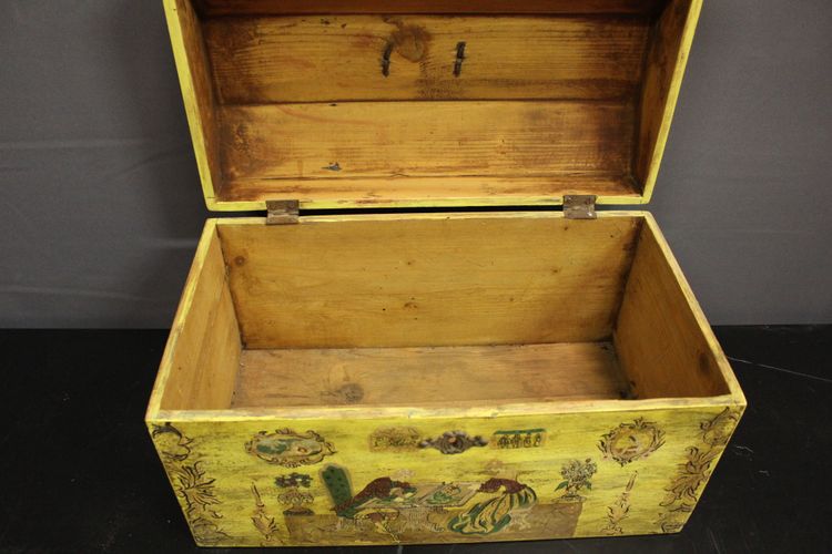 Coffret De Mariage En Bois Peint Vers 1900