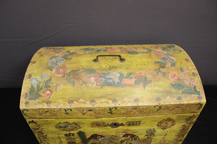 Coffret De Mariage En Bois Peint Vers 1900