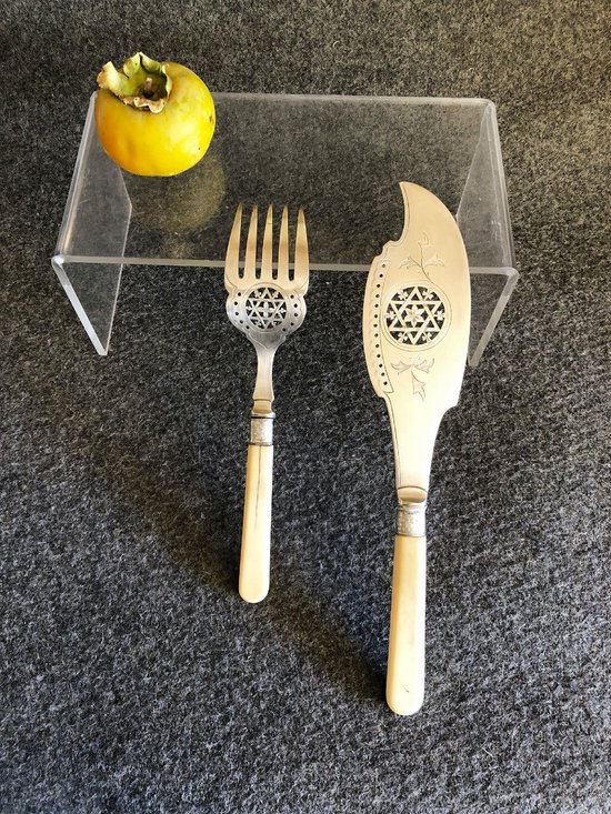 Fischbesteck mit Griff Aus Elfenbein, 19. Jahrhundert