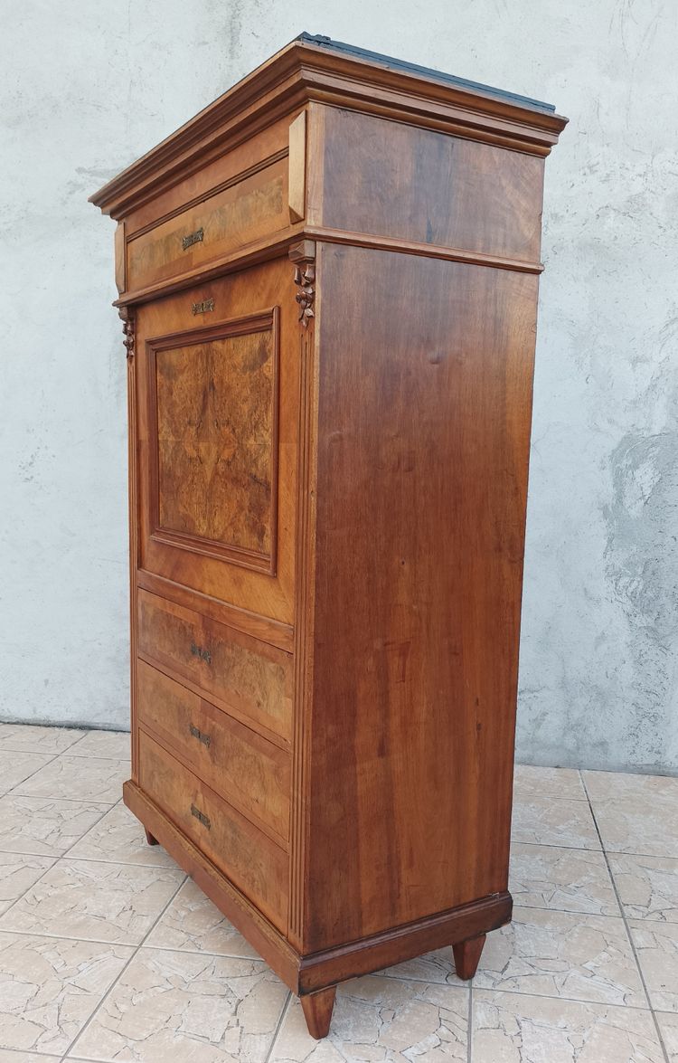 Grande segretaria in noce Luigi XVI