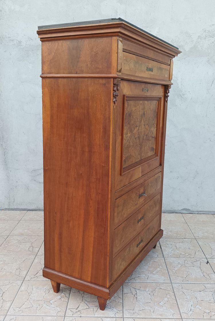Grande segretaria in noce Luigi XVI