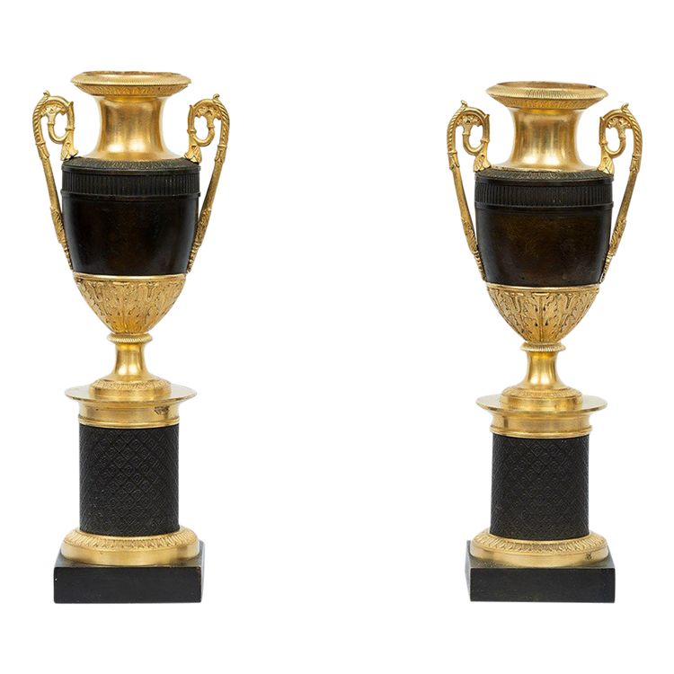 Pair of Charles X cassolettes, France, early 19th century.