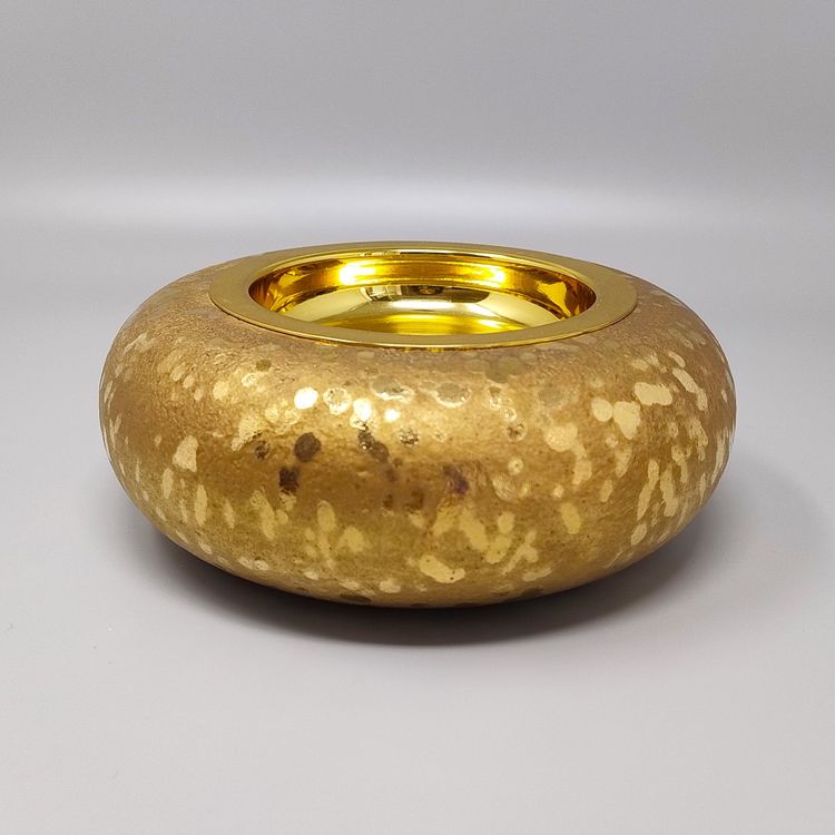 1970s Exquisited Handcrafted Smoking Set in Ceramic and Gold Leaf. Made in italy