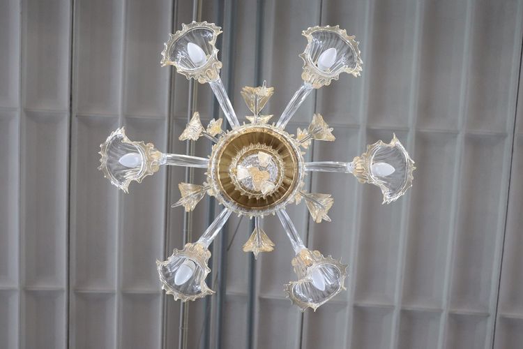 Late 20th Century Transparent Murano Glass Chandelier by La Murrina