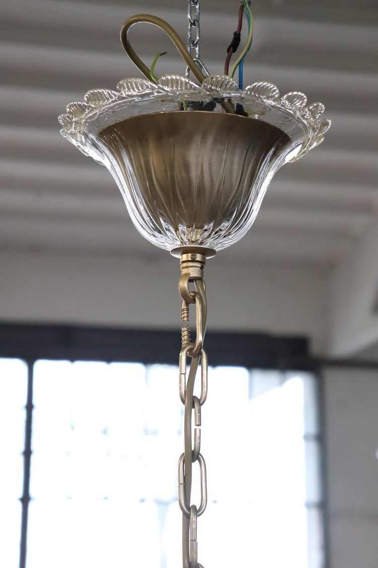 Late 20th Century Transparent Murano Glass Chandelier by La Murrina