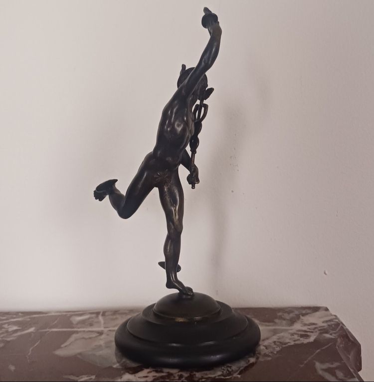Souvenir du Grand Tour - Jean de Bologne, dopo - Mercurio con caduceo in bronzo
