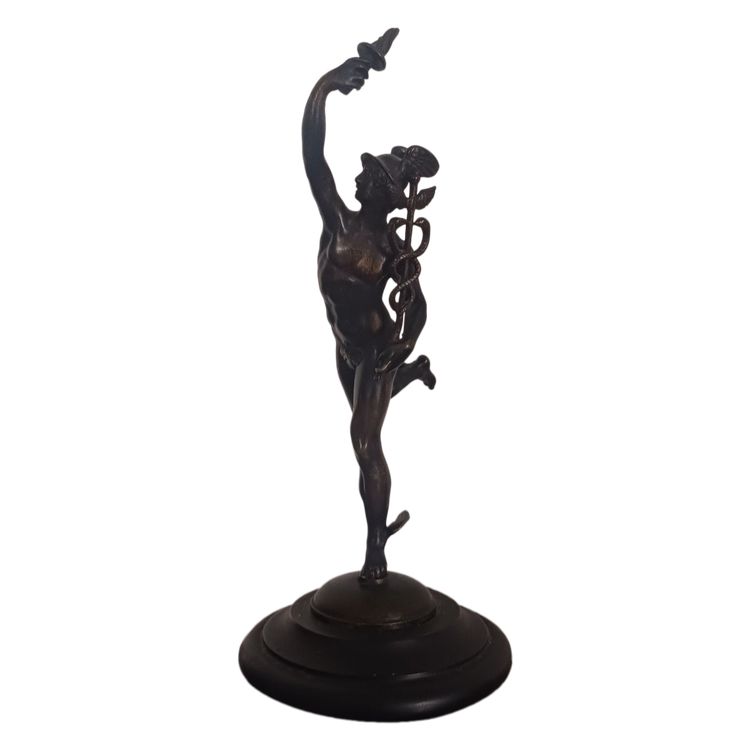Souvenir du Grand Tour - Jean de Bologne, dopo - Mercurio con caduceo in bronzo
