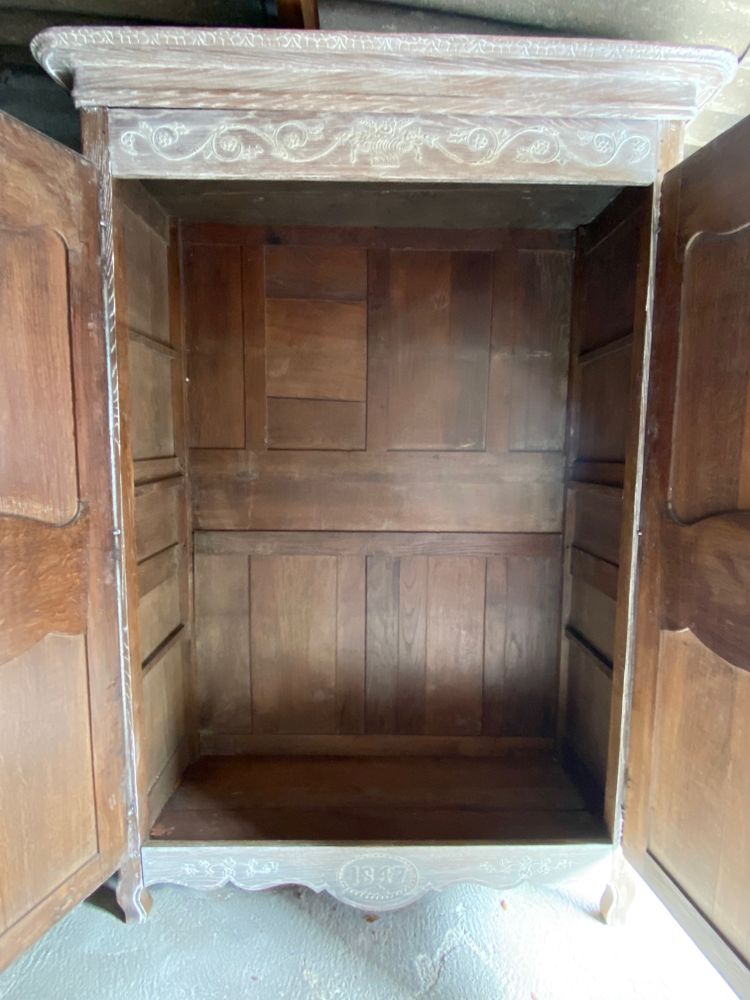 19th century ceruse oak armoire