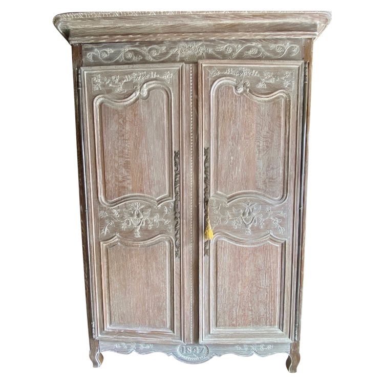 19th century ceruse oak armoire