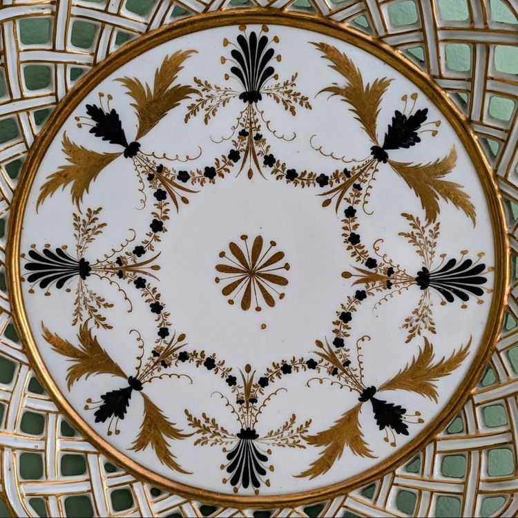 Darte Frères - raro piatto in porcellana traforata - Consolato, Impero